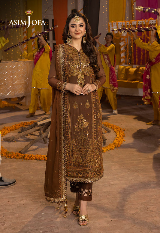 ASIM JOFA LUXURY EMBROIDERED CHIFFON - 3 PC UNSTITCHED
