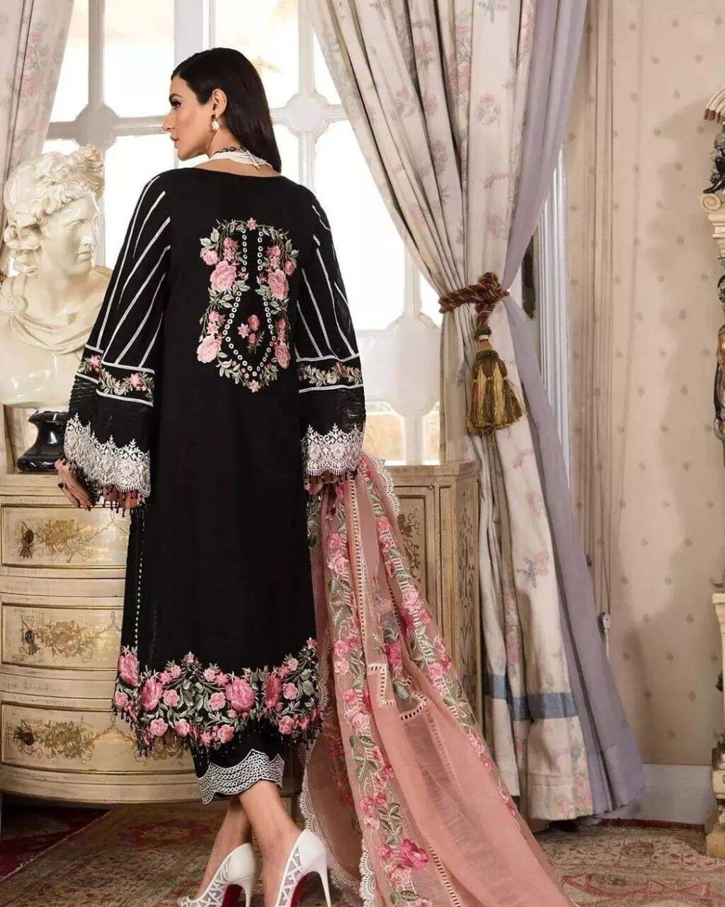 CRIMSON EMBROIDERED CHIKANKARI LAWN - 3 PC UNSTITCHED
