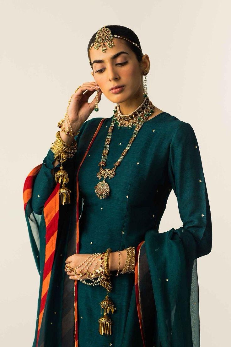 ETHNC EMBROIDERED CHIFFON DRESS FARSHI SHALWAR - 3 PC UNSTITCHED