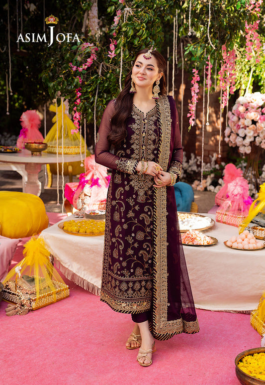 ASIM JOFA EMBROIDERED CHIFFON - 3 PC UNSTITCHED