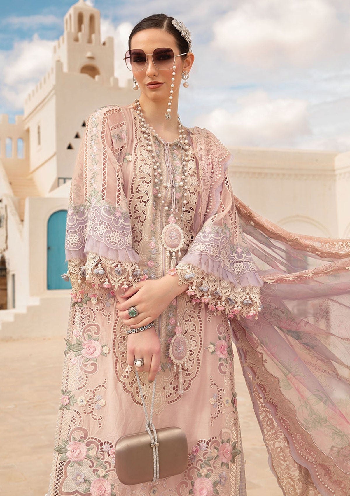 MARIA B EMBROIDERED LASER WORK LAWN - 3 PC UNSTITCHED