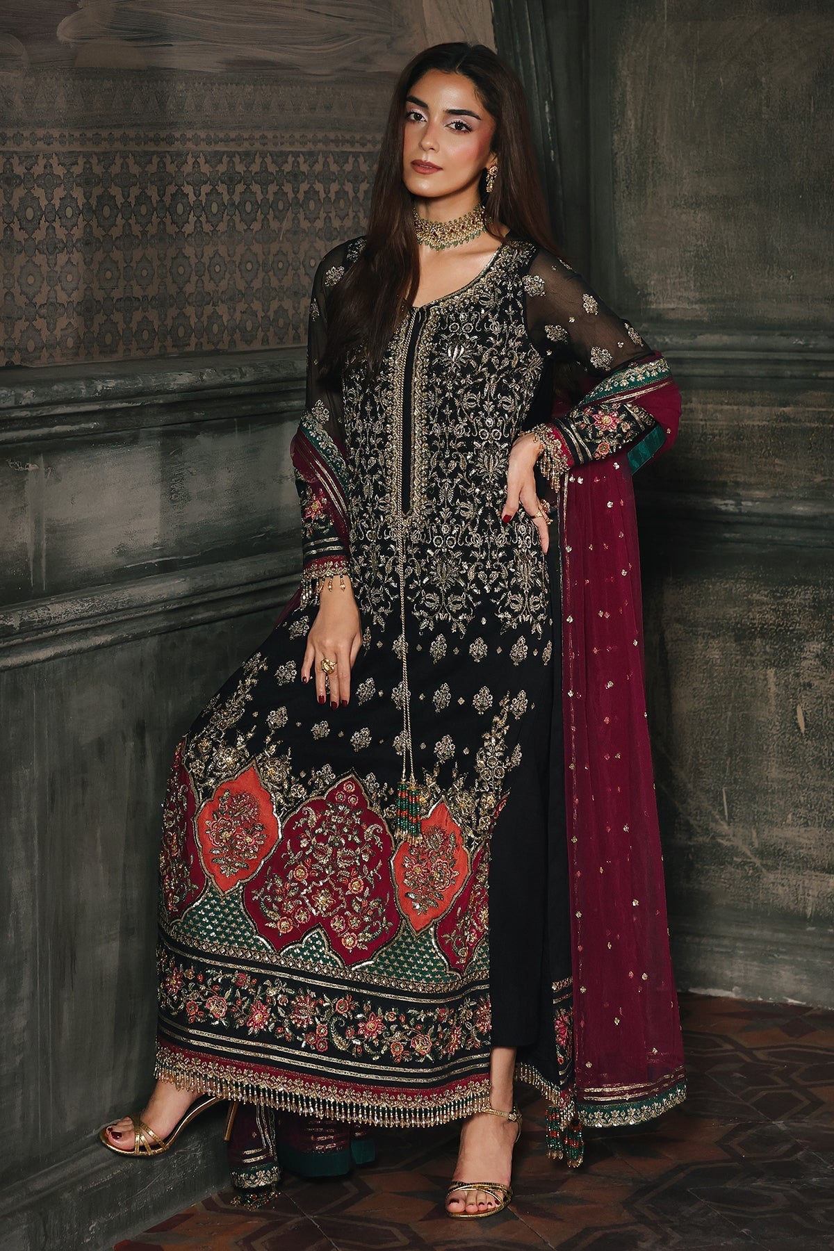 CHARIZMA LUXURY EMBROIDERED CHIFFON - 3 PC UNSTITCHED