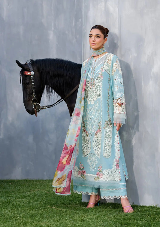 ELAF PREMIUM EMBROIDERED CHIKANKARI LAWN - 3 PC UNSTITCHED