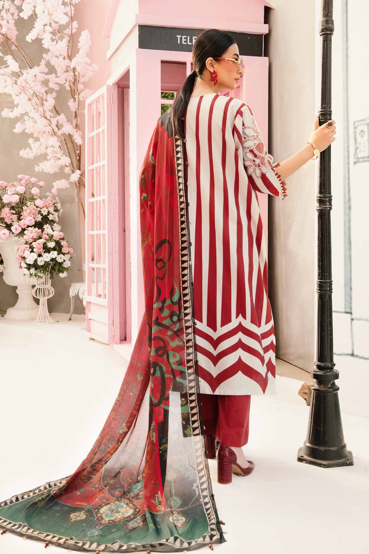 MARIA B EMBROIDERED PRINTED LAWN - 3 PC UNSTITCHED