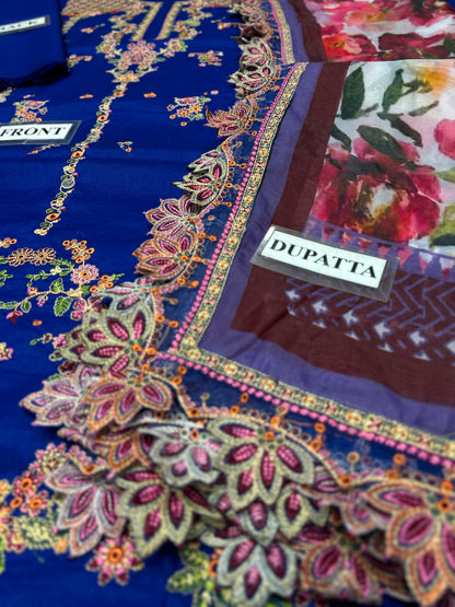 HUSSAIN REHAR LUXURY EMBROIDERED LAWN - 3 PC UNSTITCHED