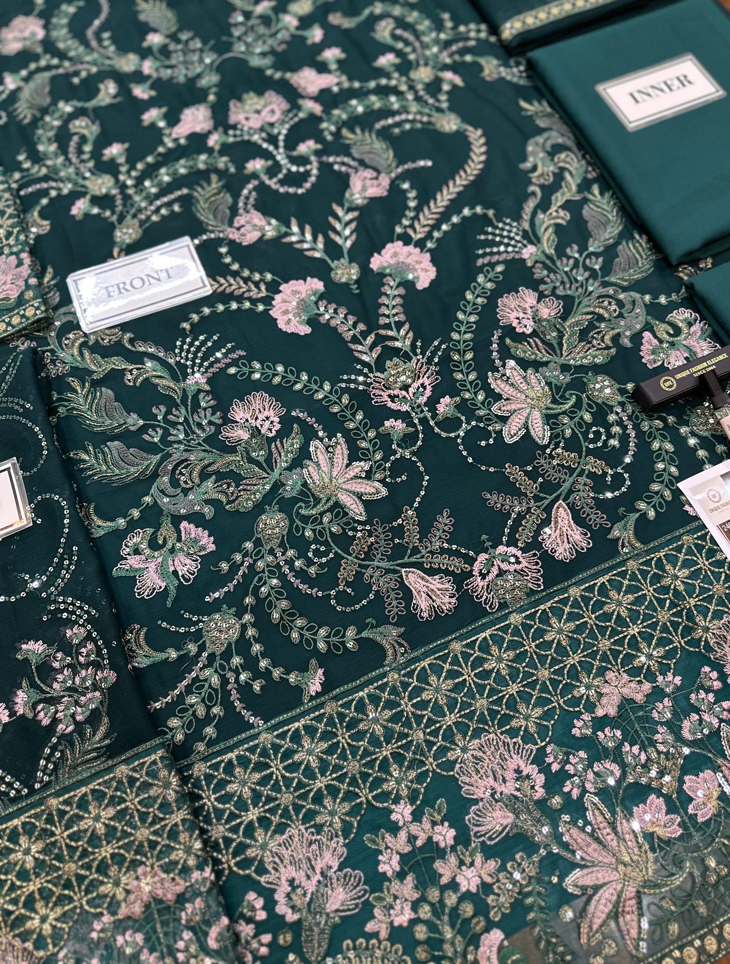 LAVISH LUXURY EMBROIDERED CHIFFON - 3 PC UNSTITCHED