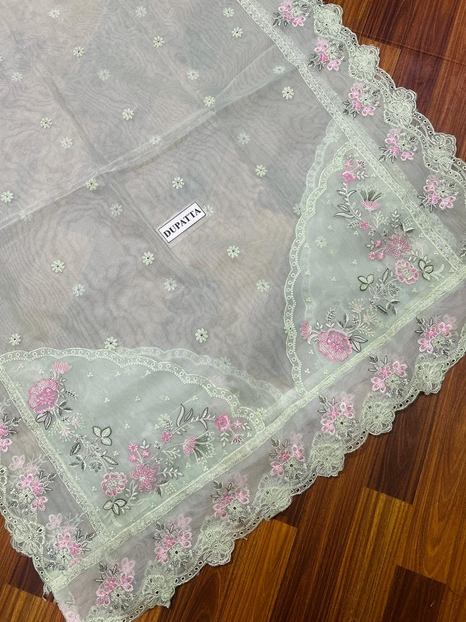 AKBAR ASLAM LUXURY EMBROIDERED CHIKANKARI LAWN - 3 PC UNSTITCHED