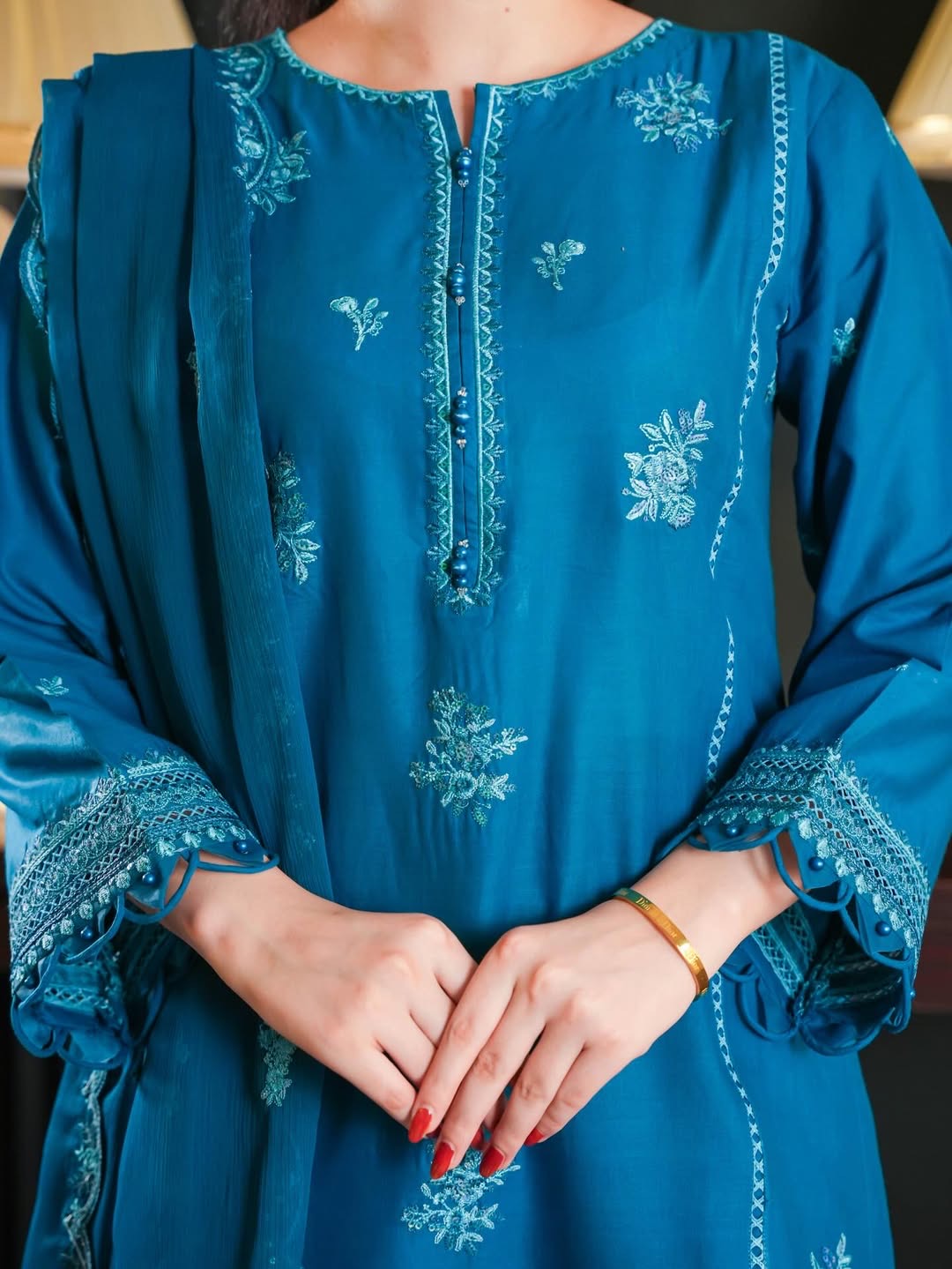 HOORAINS PRET EMBROIDERED COTTON - 3 PC STITCHED