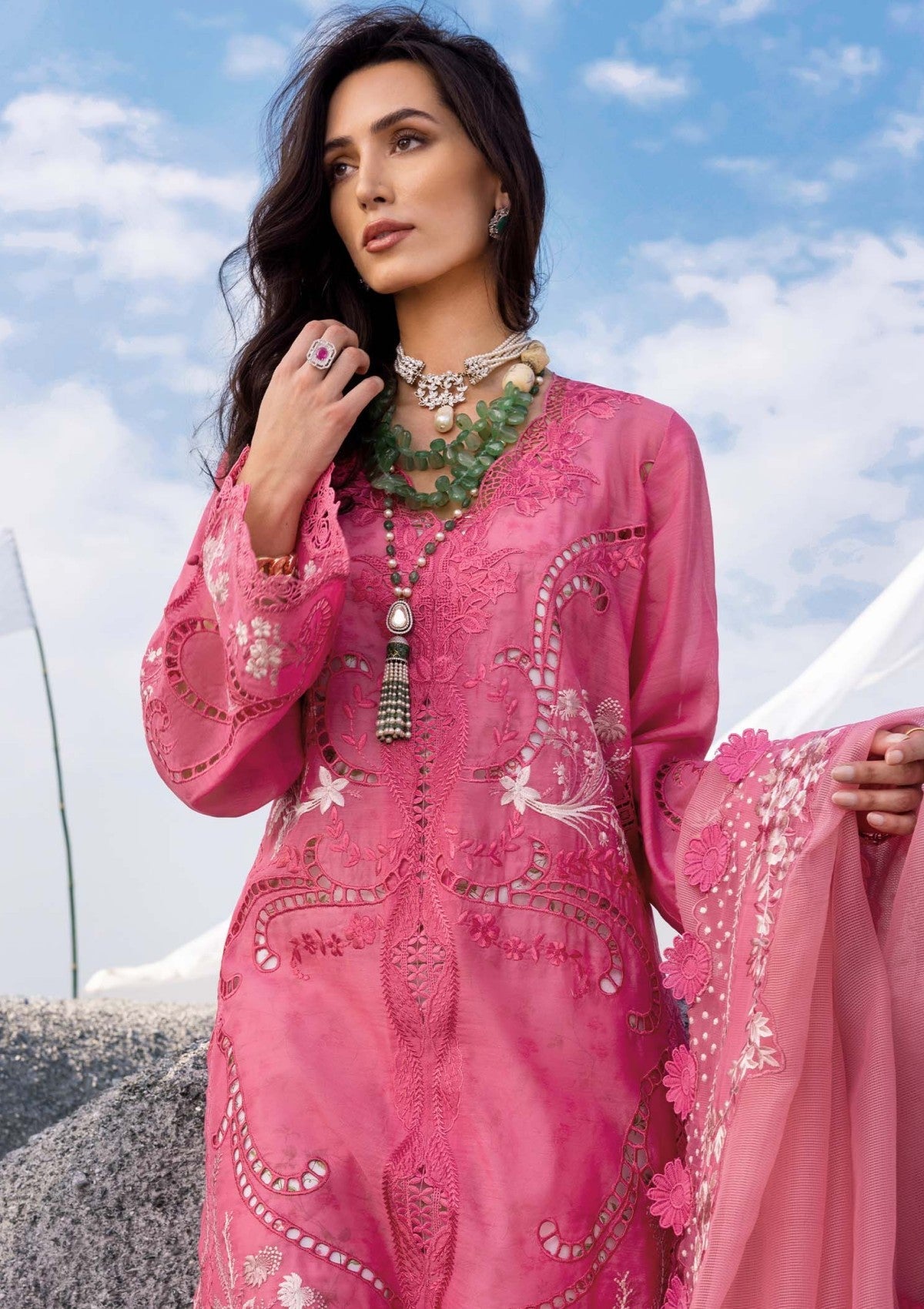 SAIRA SHAKIRA CHIKANKARI EMBROIDERED LAWN - 3 PC UNSTITCHED
