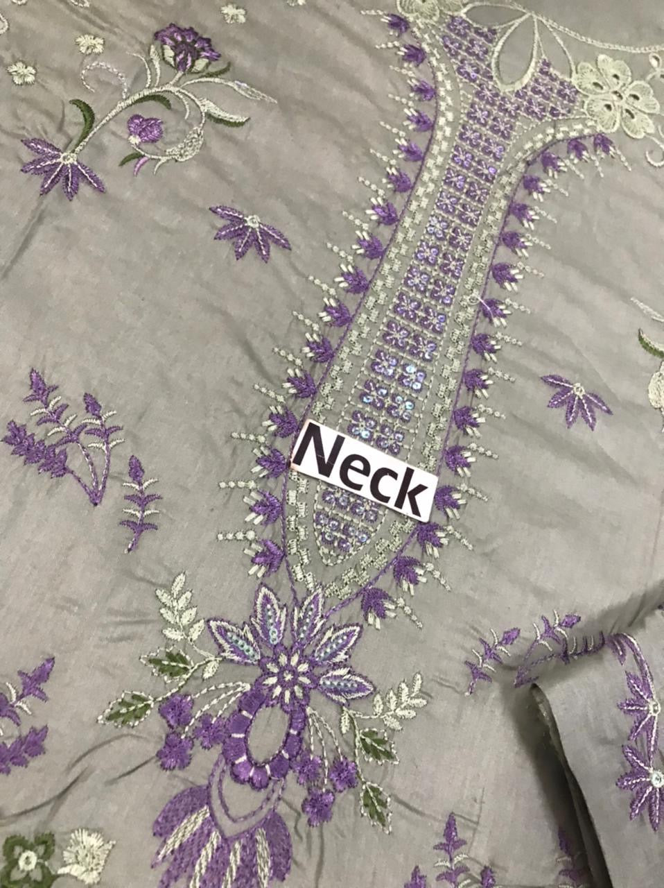 EMBROIDERED LAWN DRESS - 3 PC UNSTITCHED