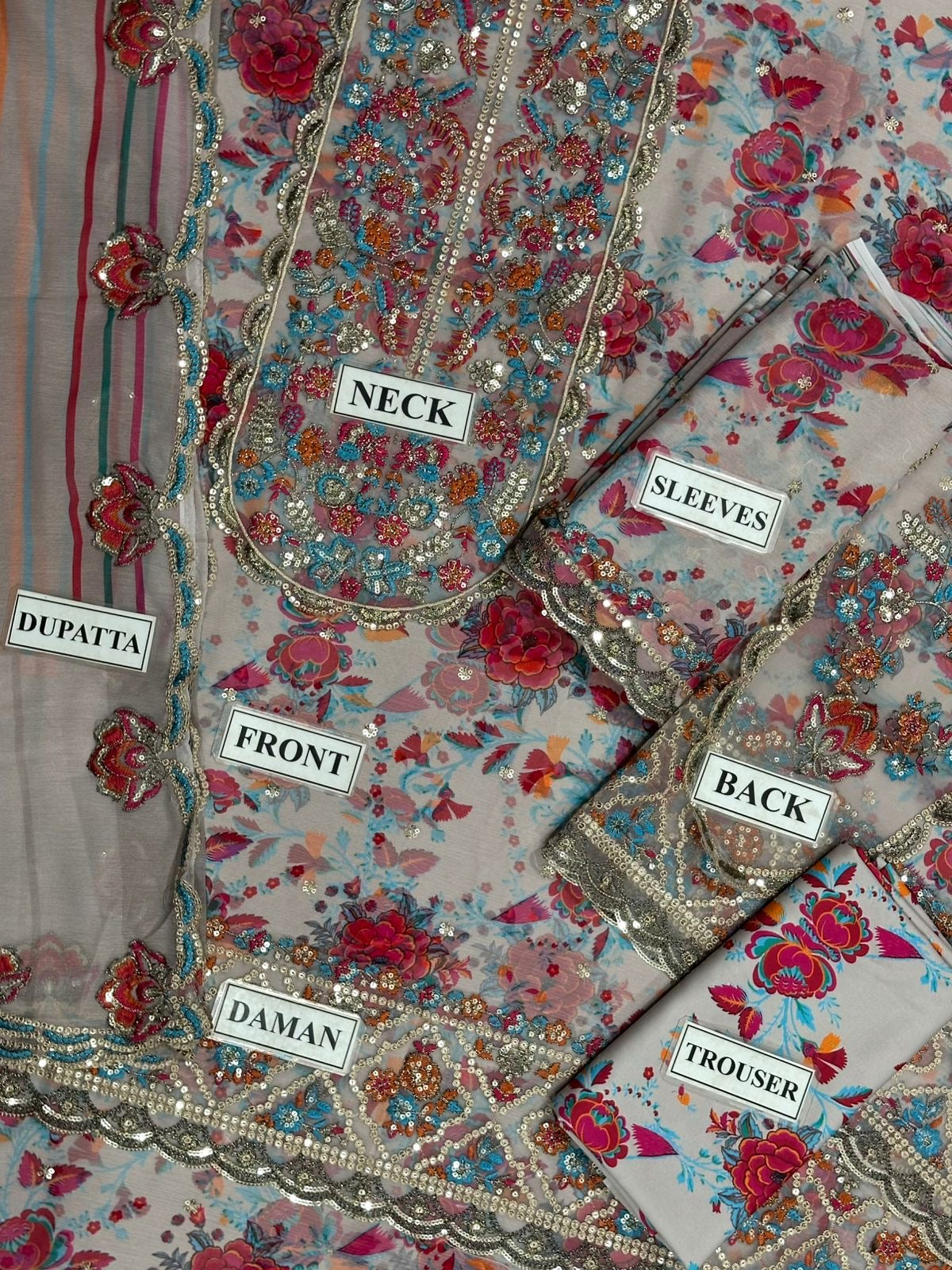 CHARIZMA EMBROIDERED CHIFFON  - 3 PC UNSTITCHED
