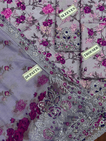 BAROQUE EMBROIDERED LAWN - 3 PC UNSTITCHED