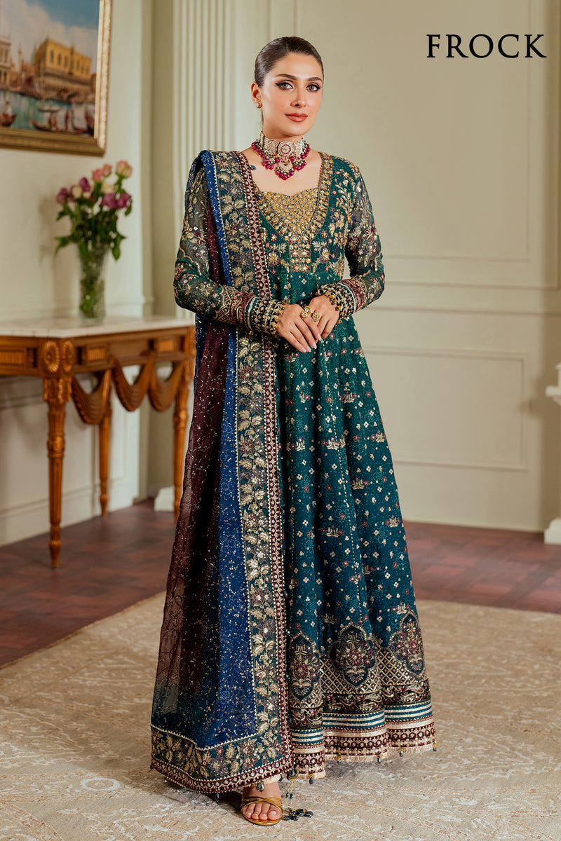 BAROQUE LUXURY EMBROIDERED CHIFFON FROK - 3 PC UNSTITCHED