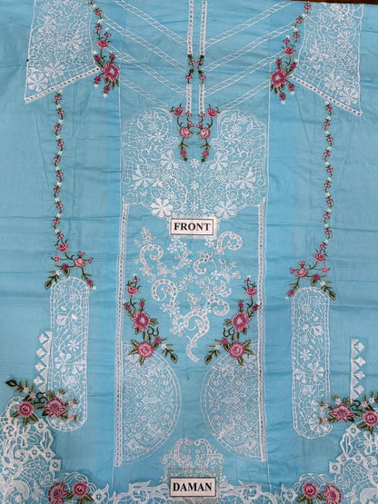 ELAF PREMIUM EMBROIDERED CHIKANKARI LAWN - 3 PC UNSTITCHED