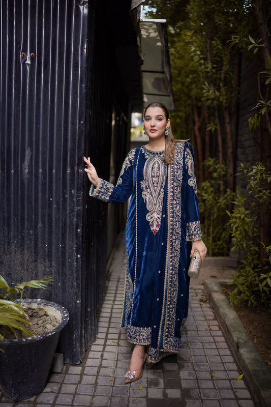 ANEELA’S EMBROIDERED VELVET - 3 PC UNSTITCHED