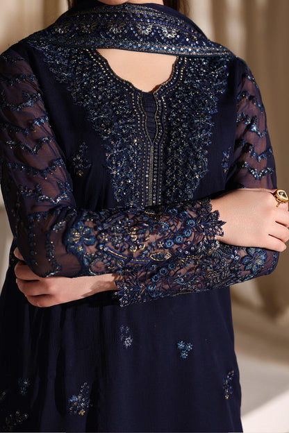 AZURE EMBROIDERED CHIFFON - 3 PC UNSTITCHED