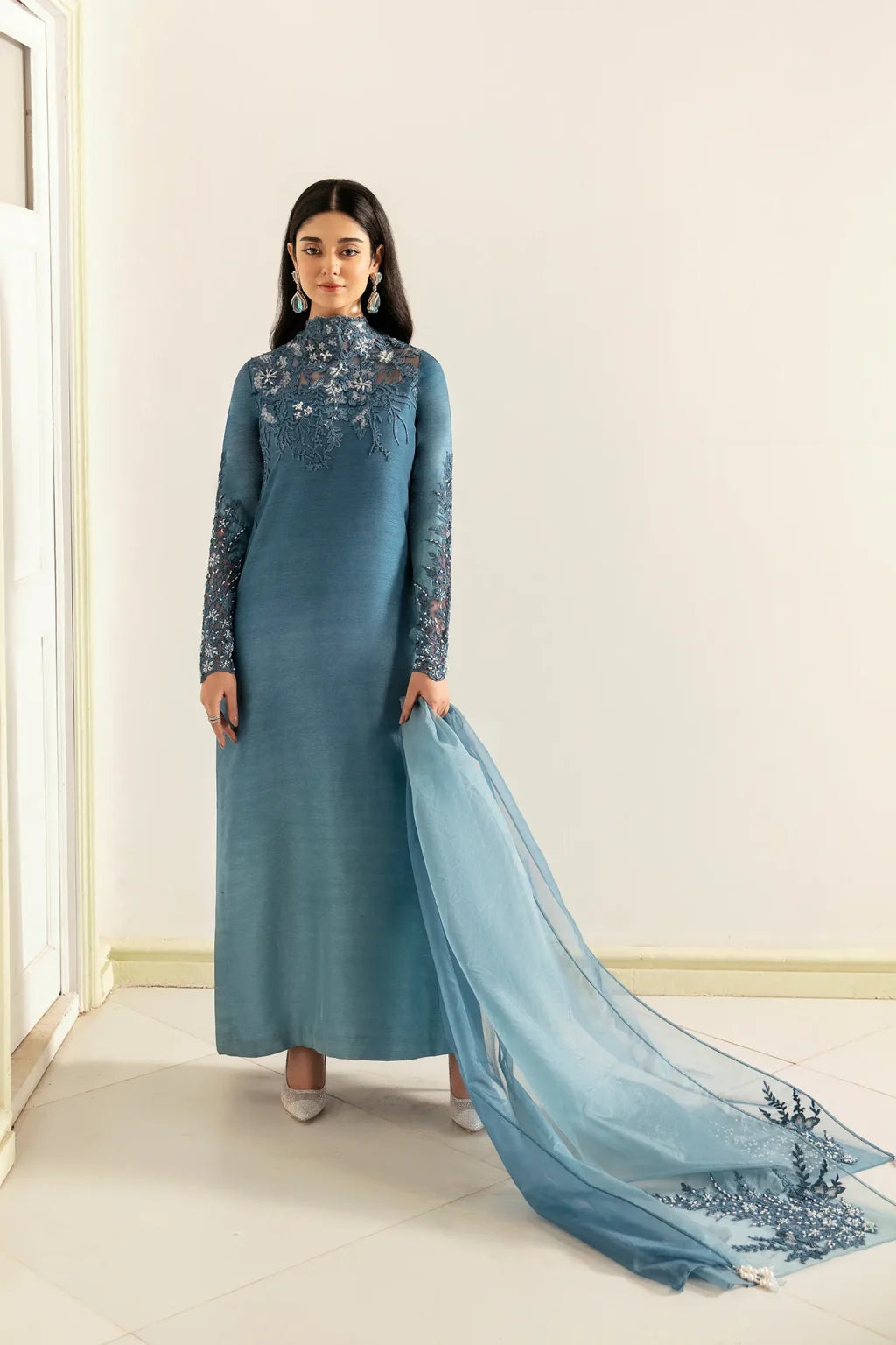 MUSFERAH SAAD LUXURY EMBROIDERED RAW SILK - 3 PC UNSTITCHED