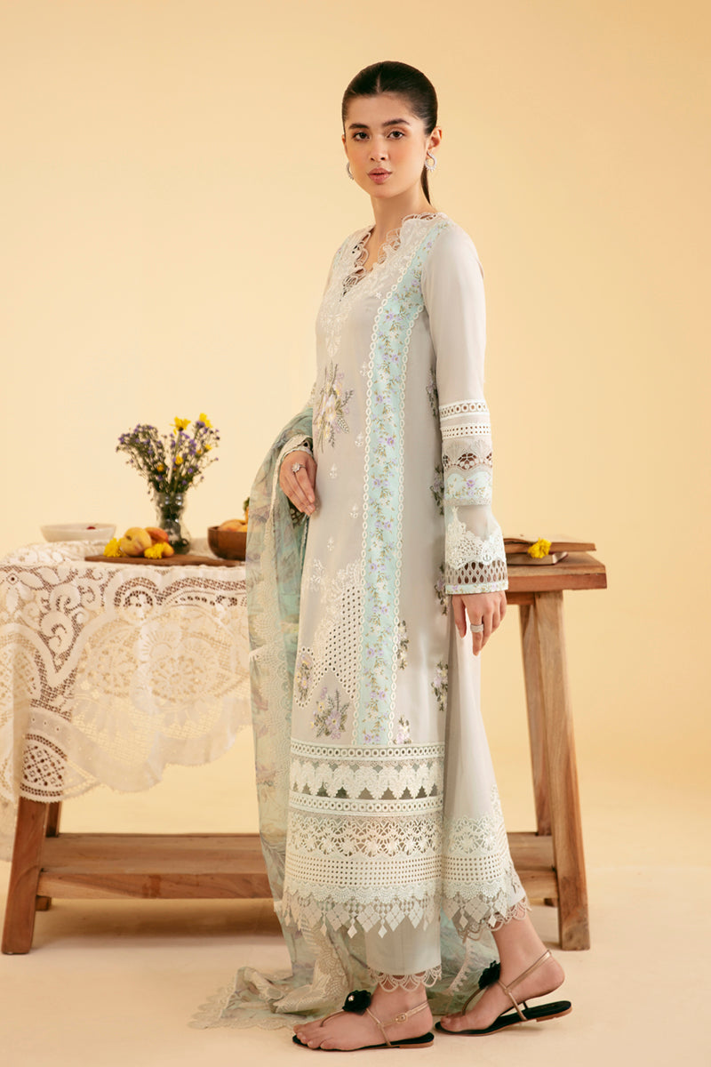 QALAMKAR CHIKANKARI EMBROIDERED LAWN - 3 PC UNSTITCHED