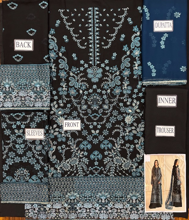 LAVISH PREMIUM EMBROIDERED CHIFFON - 3 PC UNSTITCHED