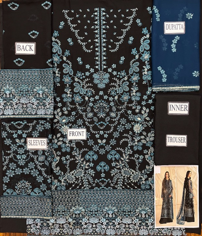 LAVISH PREMIUM EMBROIDERED CHIFFON - 3 PC UNSTITCHED