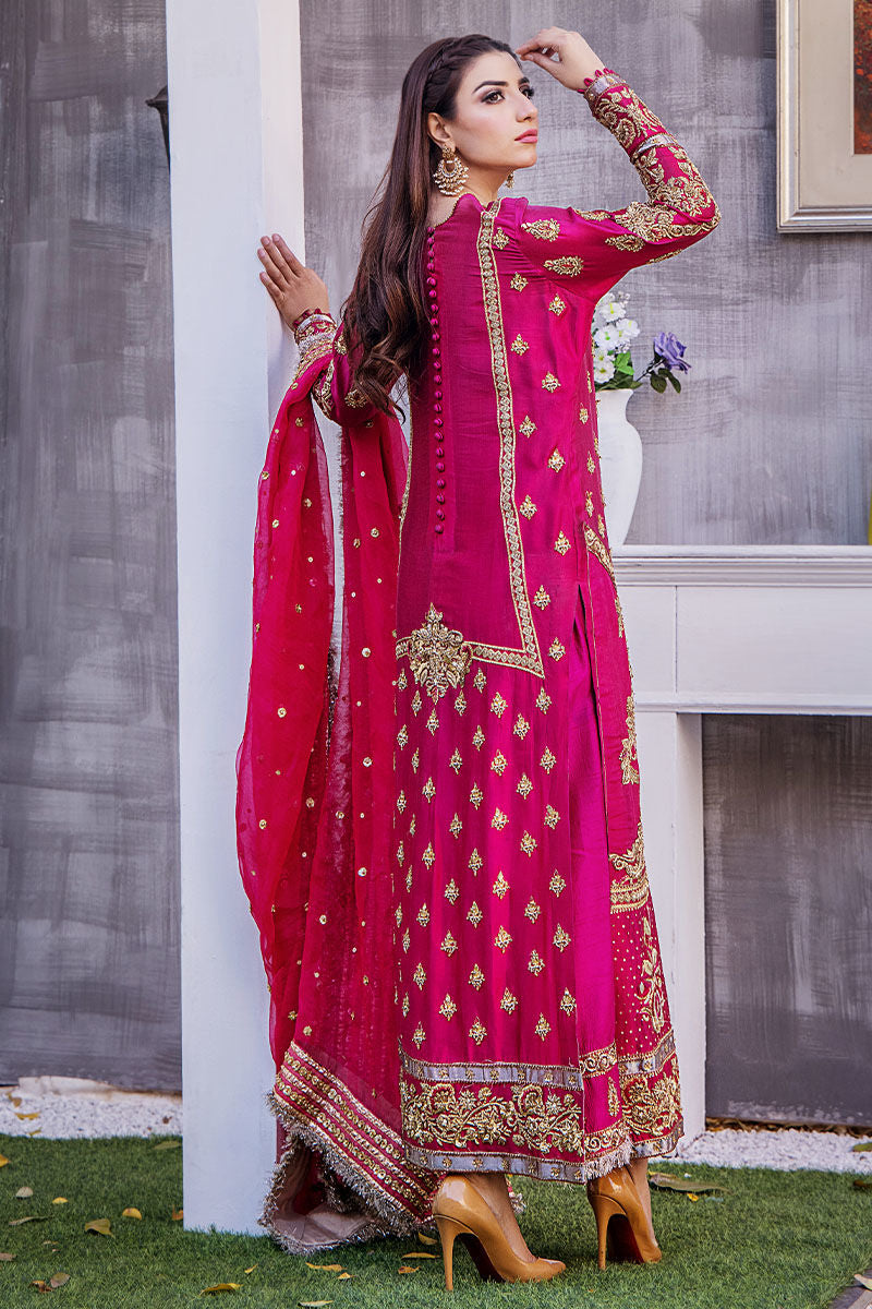EMBROIDERED SILK DRESS - 3 PC UNSTITCHED
