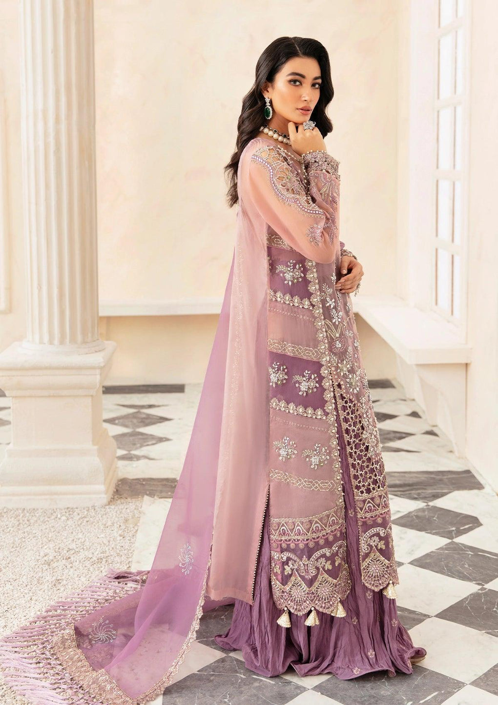 ELAF LUXURY EMBROIDERED ORGANZA HANDWORK - 3 PC UNSTITCHED