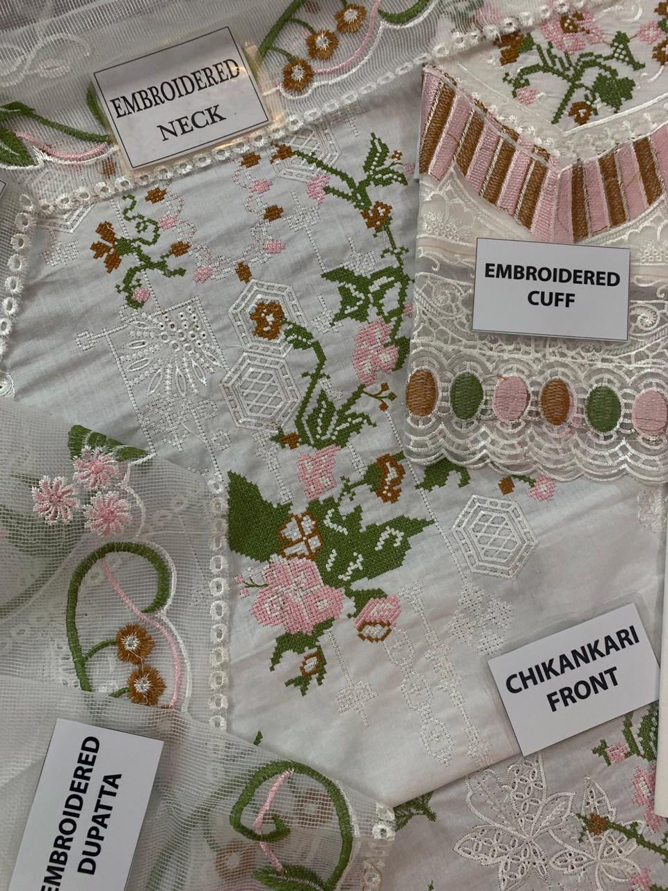 QALAMKAR LUXURY EMBROIDERED LAWN - 3 PC UNSTITCHED