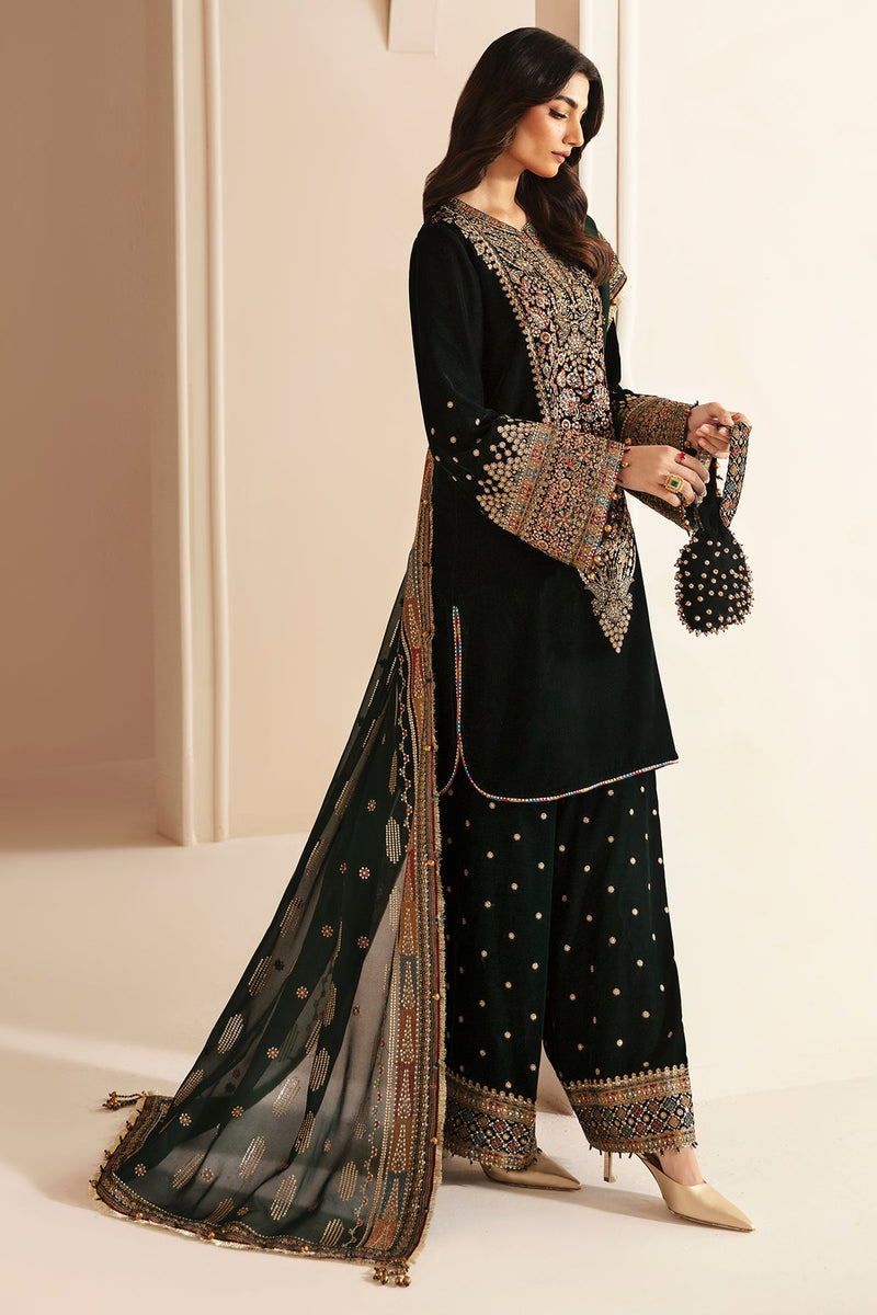 JAZMIN LUXURY 9000 MICRO VELVET EMBROIDERED - 3 PC UNSTITCHED
