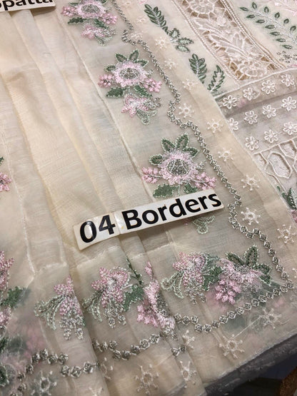 AKBAR ASLAM LUXURY CHIKANKARI LAWN EMBROIDERED - 3 PC UNSTITCHED