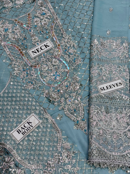 ALIZEH EMBROIDERED CHIFFON MAXI - 3 PC UNSTITCHED
