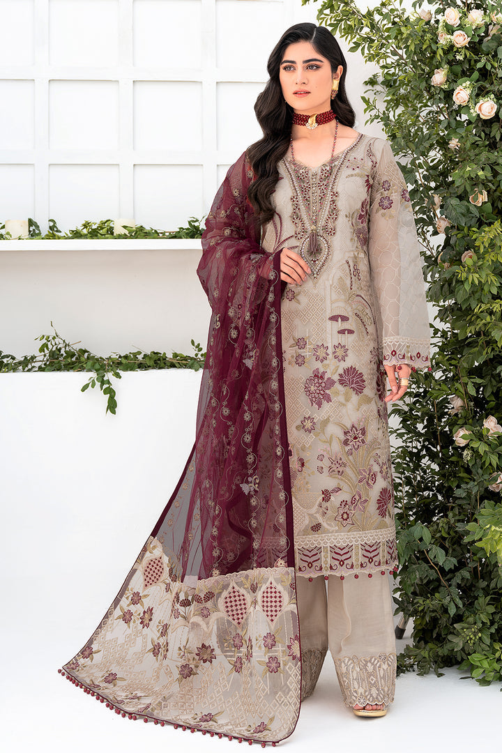 RAMSHA EMBROIDERED ORGANZA - 3 PC UNSTITCHED