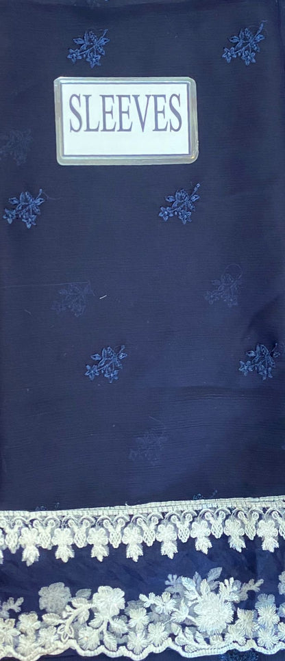 AZURE EMBROIDERED CHIFFON - 3 PC UNSTITCHED