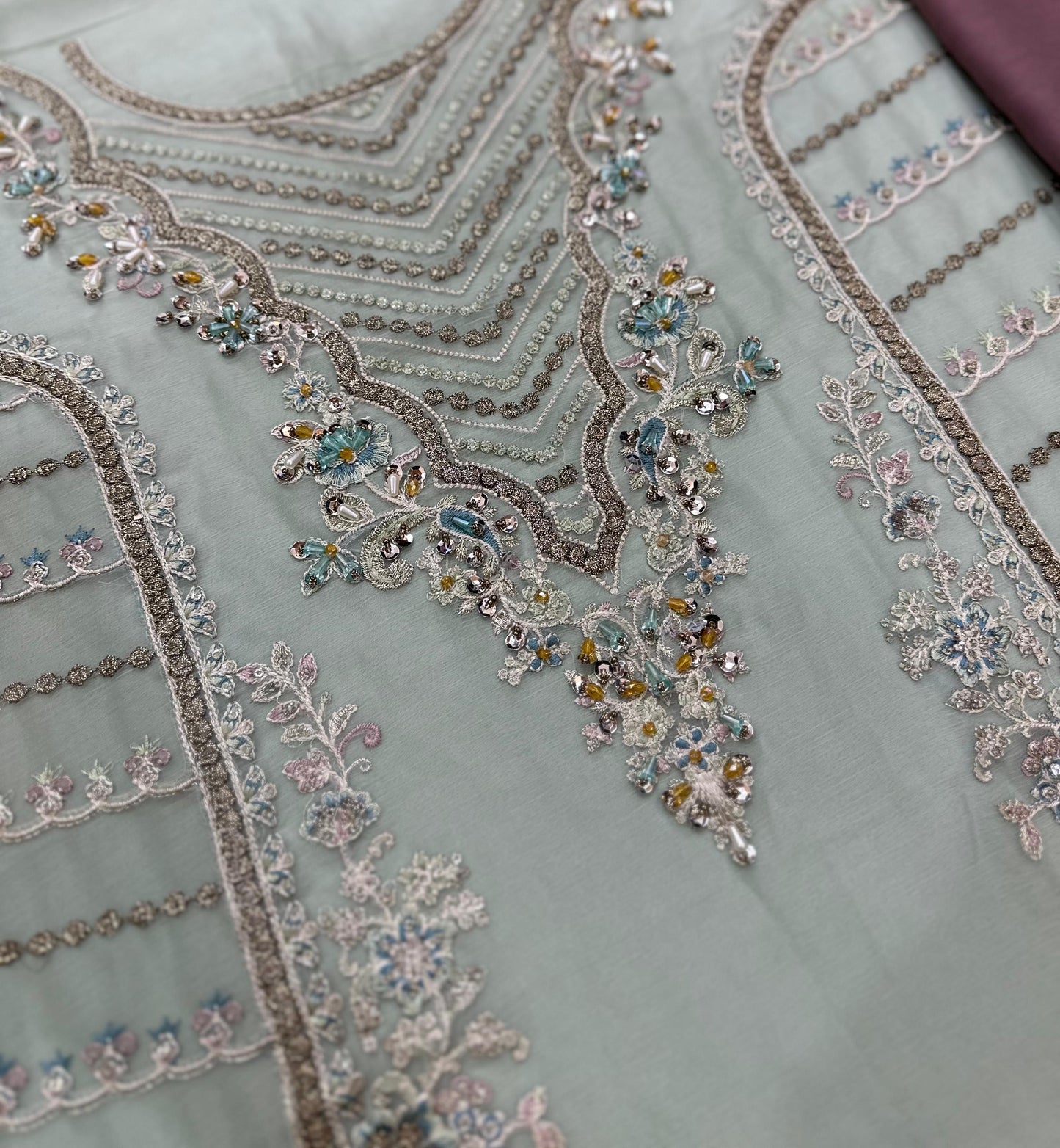 IMROZIA LUXURY EMBROIDERED SEMI PURE CHIFFON - 3 PC UNSTITCHED