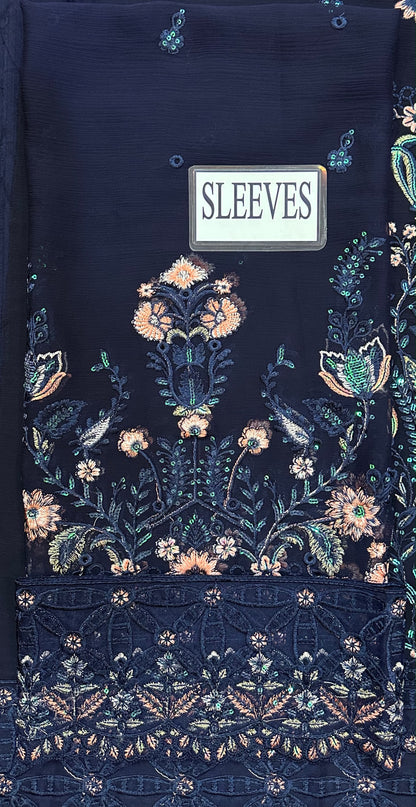 MARYAM’S EMBROIDERED CHIFFON DRESS - 3 PC UNSTITCHED
