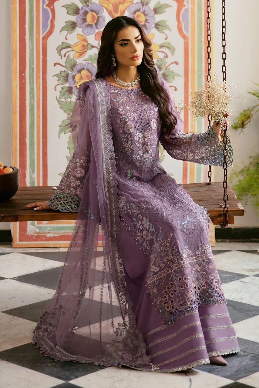 RAMSHA LUXURY EMBROIDERED SEMI PURE CHIFFON - 3 PC UNSTITCHED