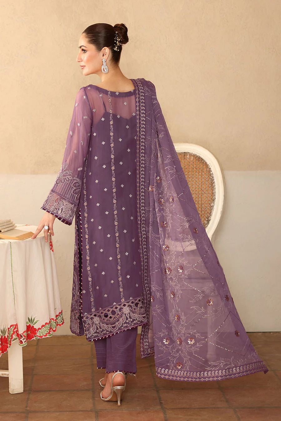 RAMSHA LUXURY EMBROIDERED CHIFFON - 3 PC UNSTITCHED