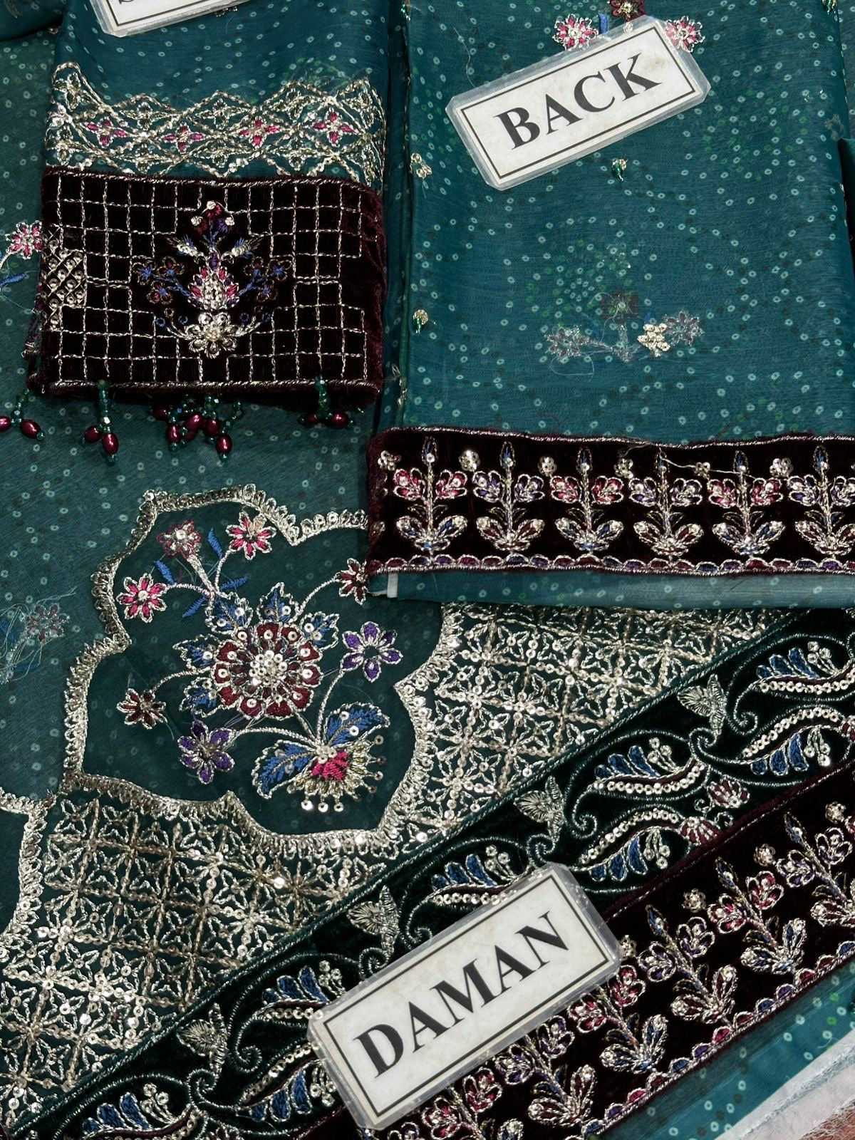 BAROQUE LUXURY EMBROIDERED CHIFFON FROK - 3 PC UNSTITCHED