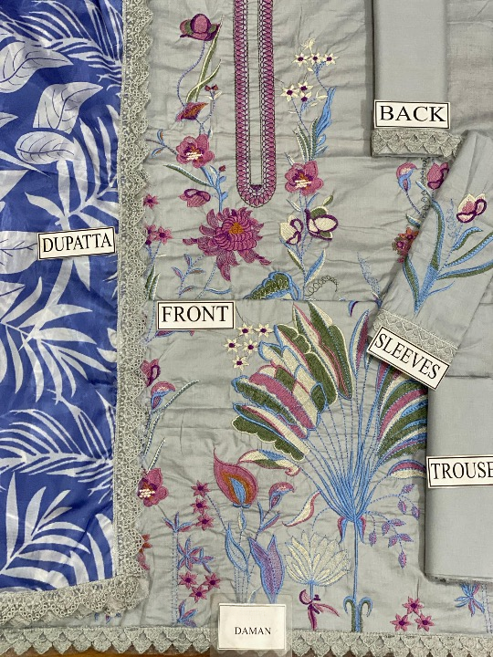 ZAHA EMBROIDERED LAWN - 3 PC UNSTITCHED