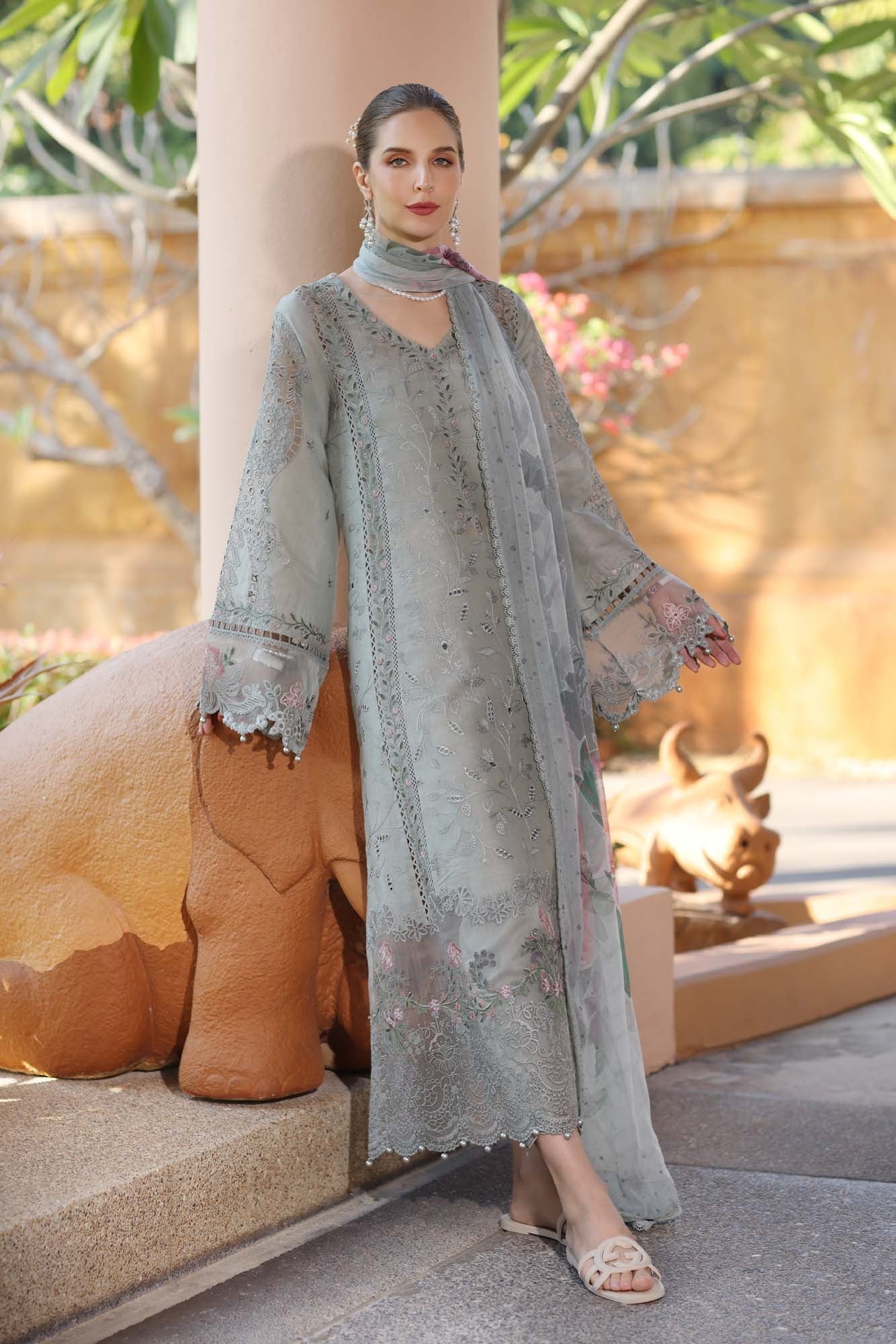 NOOR BY SADIA LUXURY EMBROIDERED LAWN - 3 PC UNSTITCHED