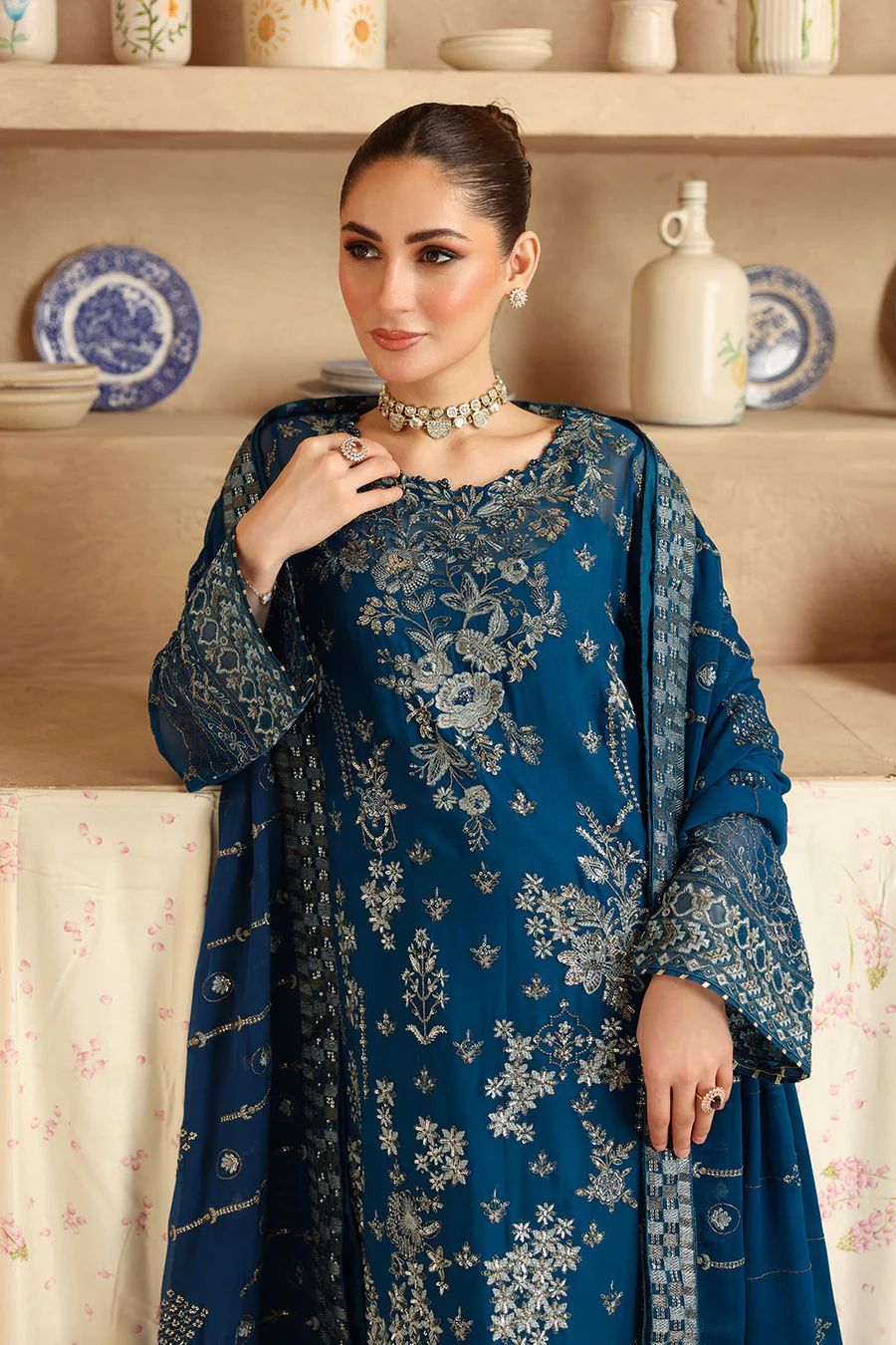 RAMSHA LUXURY EMBROIDERED CHIFFON - 3 PC UNSTITCHED