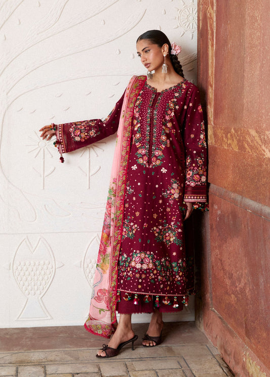 HUSSAIN REHAR LUXURY EMBROIDERED LAWN - 3 PC UNSTITCHED