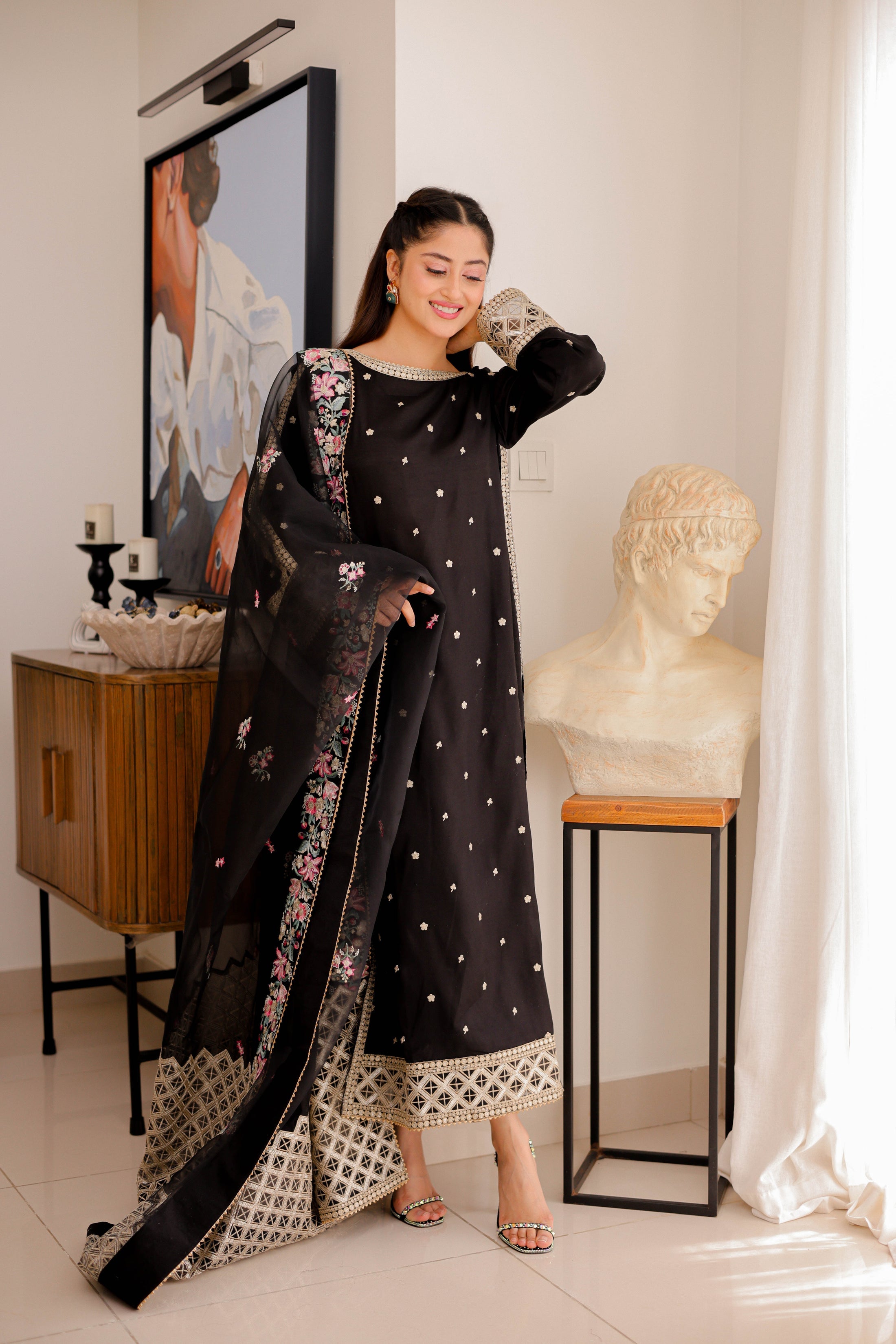 ANEELA’S EMBROIDERED RAW SILK - 3 PC UNSTITCHED