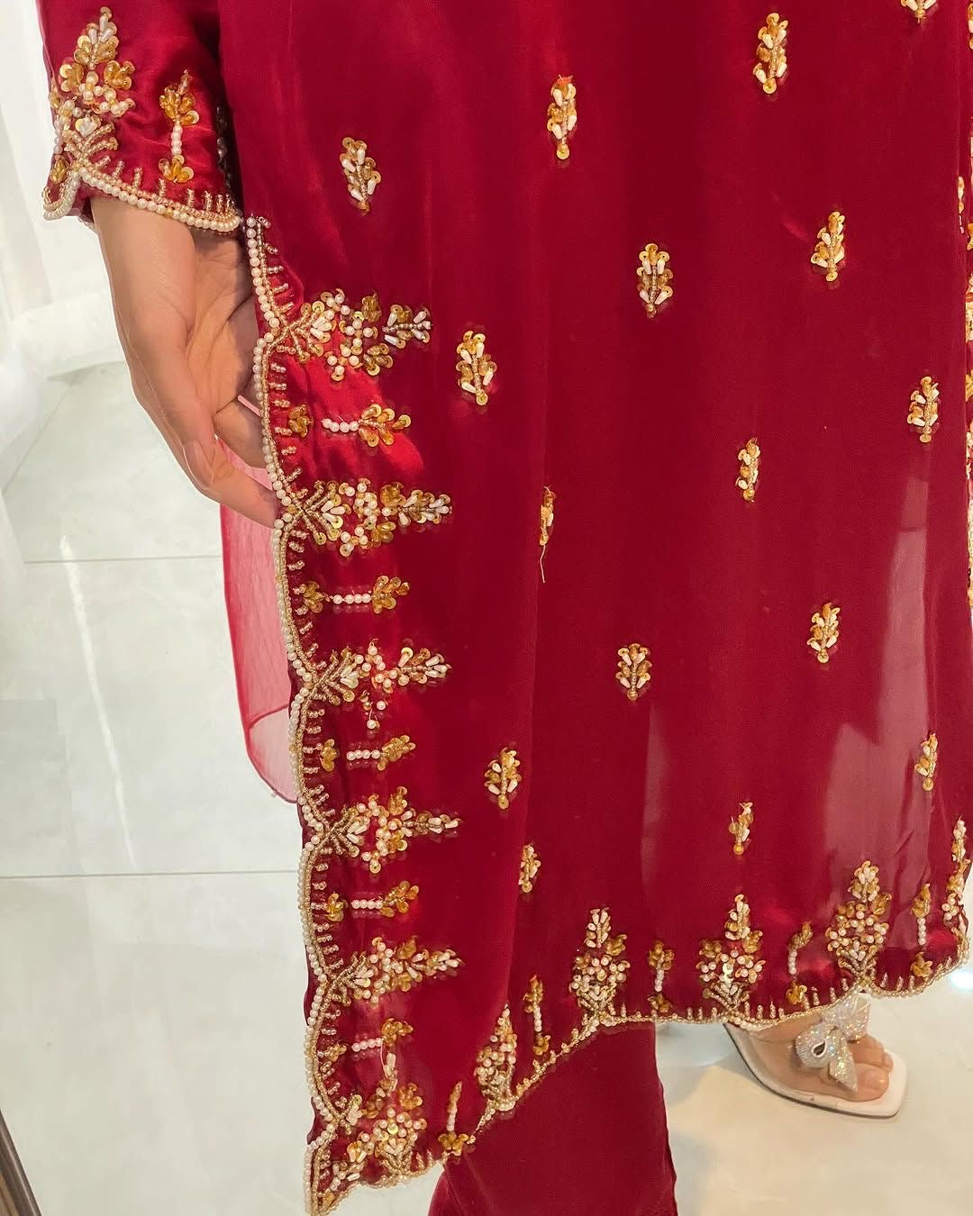 HOORAIN’S PRET LUXURY HANDMADE WORK SILK - 3 PC STITCHED