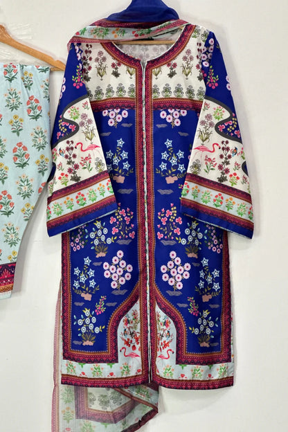 HOORAIN’S PRET DIGITAL PRINTED SLUB LAWN - 3 PC STITCHED