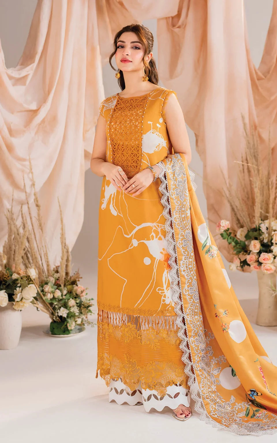 ASIFA NABEEL PRINTED EMBROIDERED LAWN - 3 PC UNSTITCHED