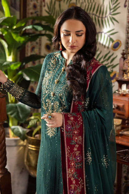 NUREH EMBROIDERED CHIFFON DRESS - 3 PC UNSTITCHED