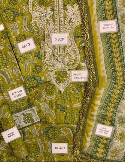 MARIA B FORMALS PRINTED EMBROIDERED LAWN - 3 PC UNSTITCHED
