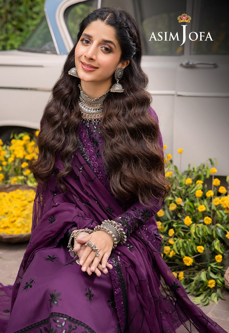 ASIM JOFA EMBROIDERED CHIFFON - 3 PC UNSTITCHED