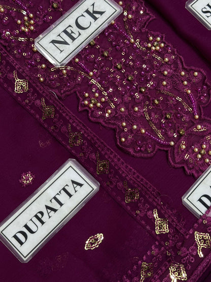 IZNIK EMBROIDERED CHIFFON - 3 PC UNSTITCHED