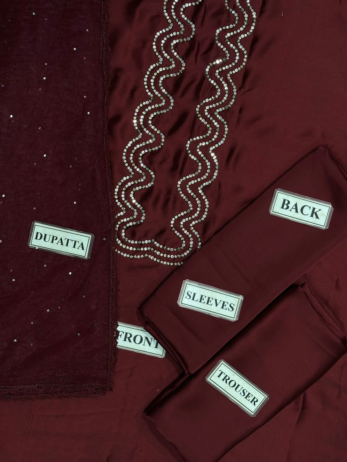 LULUSAR LUXURY SILK EMBROIDERED - 3 PC UNSTITCHED